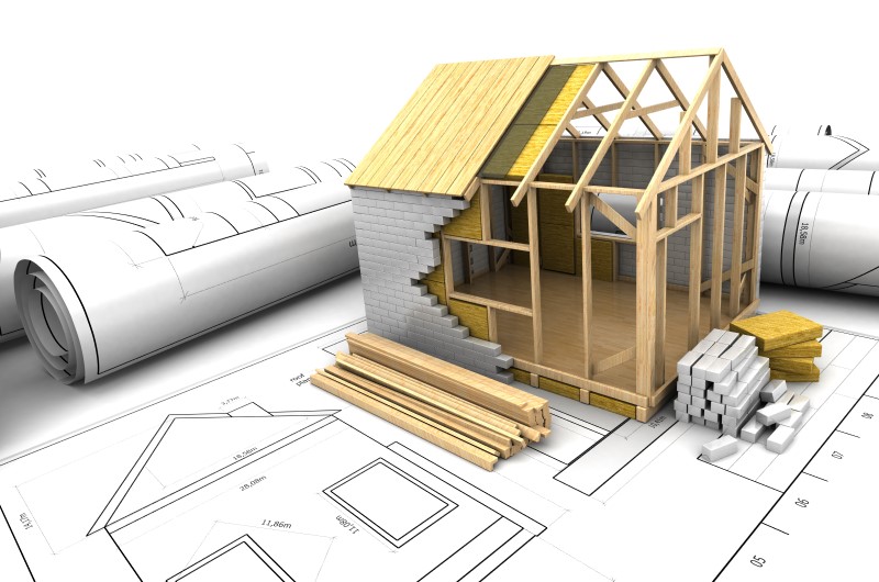 Como funciona a construção com wood frame | Foto de uma casa sendo construída em planta 3D | Método Construtivo | Blog Alea